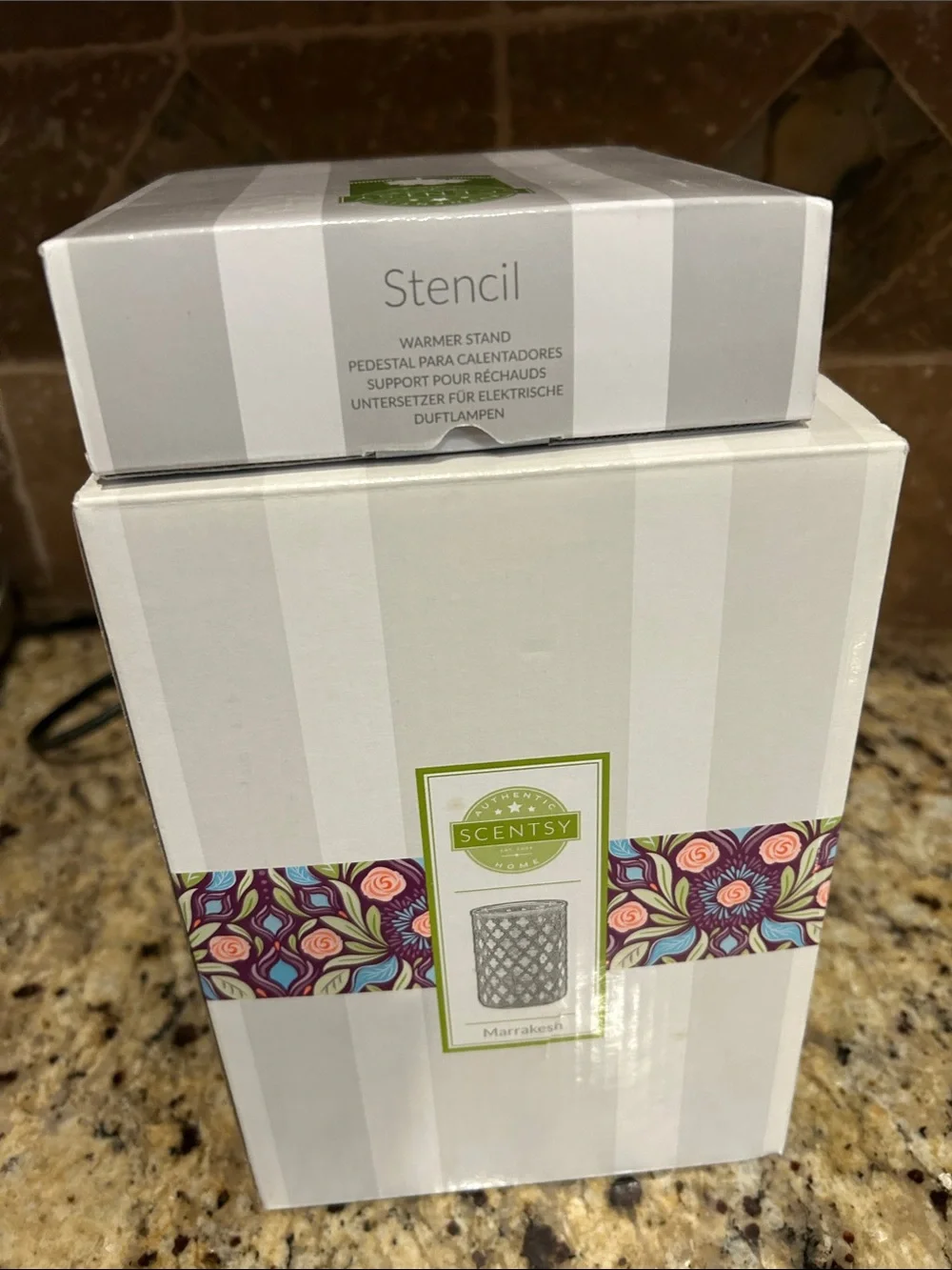 Scentsy Teal and Blue Mosaic Glass Candle Warmer Holder
